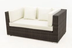 OUTFLEXX 2-Sitzer Sofa, Braun Marmoriert, Polyrattan, 152 X 85 X 70 Cm, Wasserfeste Kissenbox -Warmer Garten 10 15734 2 BOX.jpg