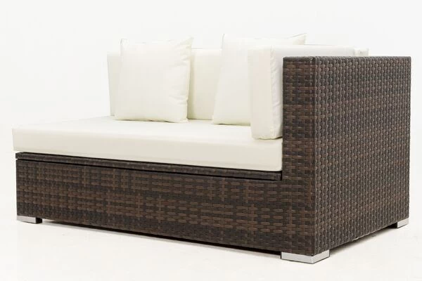OUTFLEXX 2-Sitzer Ecksofa, Braun Marmoriert, Polyrattan, 145 X 85 X 70 Cm, Wasserfeste Kissenbox, Armlehne Li. 12 OUTFLEXX 2-Sitzer Ecksofa, Braun Marmoriert, Polyrattan, 145 X 85 X 70 Cm, Wasserfeste Kissenbox, Armlehne Li. – Bild 10