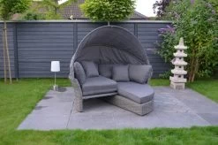 OUTFLEXX Sonneninsel, Grau, Polyrattan, Halbrund, 193 X 104 X 74 Cm, Hocker Drehbar, Dach Klappbar -Warmer Garten 10 16110.jpg