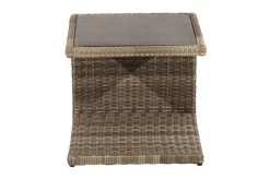 Ploß Rabida Beistelltisch, Champagner-meliert, Polyrattan, 50x50x45 Cm, Glasplatte In Steinoptik -Warmer Garten 10 20172.jpg