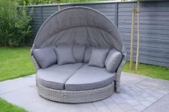 OUTFLEXX Sonneninsel, Grau, Polyrattan, Halbrund, 193 X 104 X 74 Cm, Hocker Drehbar, Dach Klappbar -Warmer Garten 11 16110.jpg