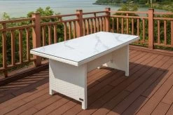 OUTFLEXX Dining Tisch, Weiß, Polyrattan, 200 X 95 Cm, Tischplatte Spraystone, 6mm -Warmer Garten 11 20667.jpg