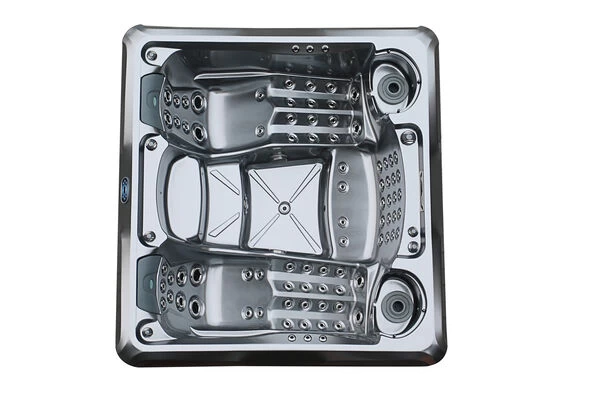 Outtech Steel Art Cetus Whirlpool, Grau/schwarz, 228x214x93 Cm / 1000L, 4 Pers., LED Corner Light, LCD Balboa Anzeige, WIFI READY 13 Outtech Steel Art Cetus Whirlpool, Grau/schwarz, 228x214x93 Cm / 1000L, 4 Pers., LED Corner Light, LCD Balboa Anzeige, WIFI READY – Bild 11