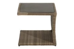 Ploß Rabida Beistelltisch, Champagner-meliert, Polyrattan, 50x50x45 Cm, Glasplatte In Steinoptik -Warmer Garten 12 20172.jpg