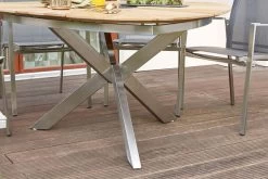 DIAMOND GARDEN Lyon Triangel Esstisch, Edelstahl/Recycled Teak, 150x 150 Cm -Warmer Garten 12 21210.jpg