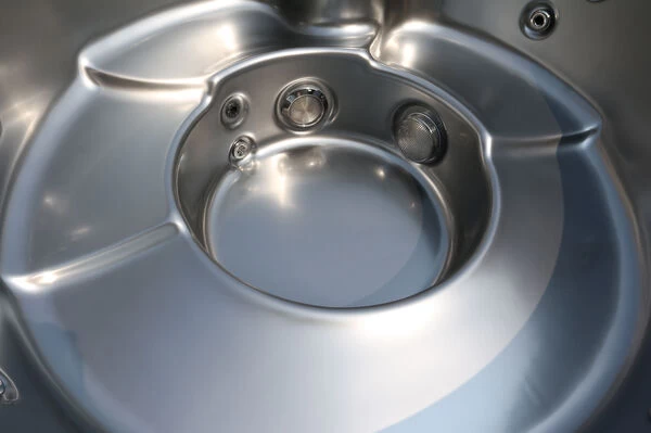 Outtech Steel Art Aqua Whirlpool, Silber/grau, 180x180x73 Cm,5 Pers., LCD Balboa Anzeige, Rund 14 Outtech Steel Art Aqua Whirlpool, Silber/grau, 180x180x73 Cm,5 Pers., LCD Balboa Anzeige, Rund – Bild 12