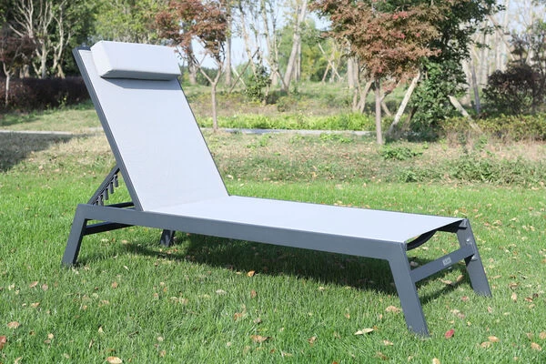 VILLANA Gartenliege, Anthrazit/grau, Aluminium/Textil, 198 X 60 X 32 Cm, Verstellbar 3 VILLANA Gartenliege, Anthrazit/grau, Aluminium/Textil, 198 X 60 X 32 Cm, Verstellbar