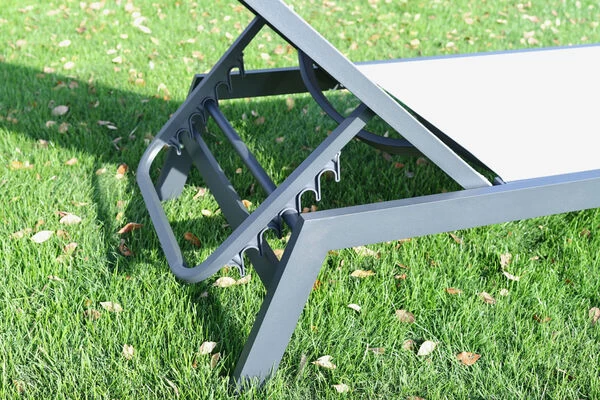 VILLANA Gartenliege, Anthrazit/grau, Aluminium/Textil, 198 X 60 X 32 Cm, Verstellbar 6 VILLANA Gartenliege, Anthrazit/grau, Aluminium/Textil, 198 X 60 X 32 Cm, Verstellbar – Bild 4