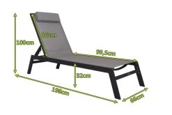 VILLANA Gartenliege, Anthrazit/grau, Aluminium/Textil, 198 X 60 X 32 Cm, Verstellbar 17 VILLANA Gartenliege, Anthrazit/grau, Aluminium/Textil, 198 X 60 X 32 Cm, Verstellbar -Warmer Garten 13405 5.jpg