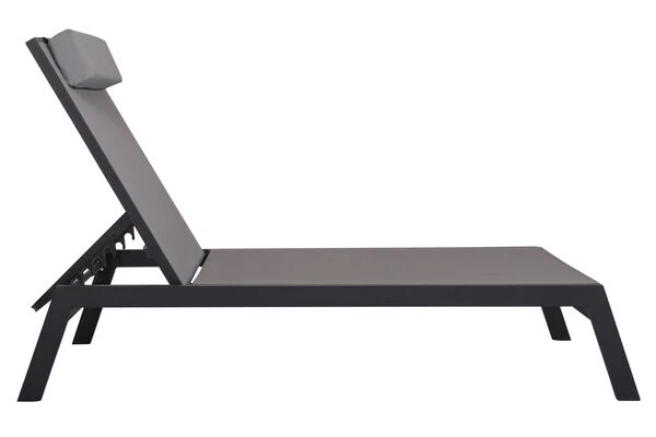 VILLANA Gartenliege, Anthrazit/grau, Aluminium/Textil, 198 X 60 X 32 Cm, Verstellbar 8 VILLANA Gartenliege, Anthrazit/grau, Aluminium/Textil, 198 X 60 X 32 Cm, Verstellbar – Bild 6