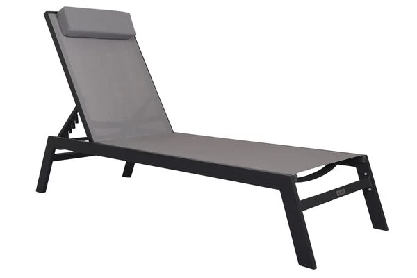 VILLANA Gartenliege, Anthrazit/grau, Aluminium/Textil, 198 X 60 X 32 Cm, Verstellbar 10 VILLANA Gartenliege, Anthrazit/grau, Aluminium/Textil, 198 X 60 X 32 Cm, Verstellbar – Bild 8
