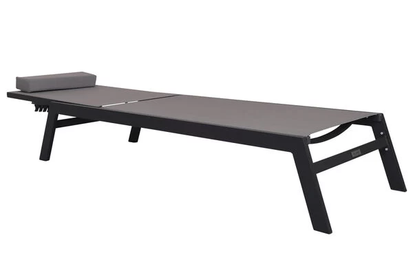 VILLANA Gartenliege, Anthrazit/grau, Aluminium/Textil, 198 X 60 X 32 Cm, Verstellbar 11 VILLANA Gartenliege, Anthrazit/grau, Aluminium/Textil, 198 X 60 X 32 Cm, Verstellbar – Bild 9