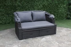 OUTFLEXX Fontana Loungebett, Grau, Polyrattan, Doppel-halbrund, Mit Unterschiebbaren Hockern, Dach Klappbar -Warmer Garten 13 18545.jpg