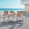 OUTFLEXX Set, Natur, Edelstahl/Teak, Esstisch 200 X 90 Cm, 6 Stapelstühle -Warmer Garten 14210 1 CGI.jpg