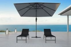 OUTFLEXX Ampelschirm, Anthrazit, Pulverbesch. Aluminium, 300x300 Cm, Inkl. Plattenständer, Twist-Funktion -Warmer Garten 16109 3 CGI.jpg