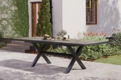 SIENA GARDEN Sincro Ausziehtisch, Anthrazit/natur-grau, Alu/Keramik, 205/265x103 Cm