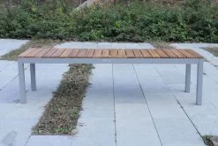 VILLANA Bank, Alu Pulverbeschichtet / FSC Akazienholz, 3 Personen, 165 X 40 X 45 Cm -Warmer Garten 18381 2.jpg