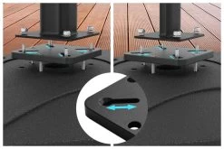 OUTFLEXX Adapterplatte Für Schirmständer Und Bodenanker, Anthrazit, Alu, 16x16x1,5cm, Lochabstand 64-113mm -Warmer Garten 18885 01.jpg