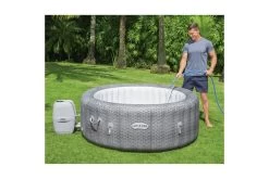 BESTWAY Lay-Z-Spa Honolulu AirJet Whirlpool, Grau (Rattanoptik), TriTech, Ø196x71cm -Warmer Garten 19183 16.jpg