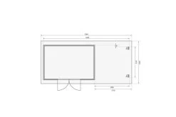 KARIBU Gartenhaus Trittau 5, Naturbelassen, Fichtenholz 40mm, 576 X 297 X 217 Cm, Pultdach, Anbau 3,3m Mit Rück- Und Seitenwand -Warmer Garten 19433 8 06.jpg