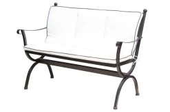 MBM Sitz- Und Rückenkissen In Natur/Beige Mit Schwarzem Keder Für 2-Sitzer Bank Romeo