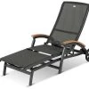 HARTMAN Da Vinci Gartenliege, Xerix/anthrazit, Alu/Textilene, 170 X 82 X 30 Cm, Mit FSC-Teak-Armlehnen