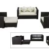 OUTFLEXX Loungemöbel-Set, 5 Personen, Braun, Polyrattan, Wasserfeste Kissenbox