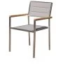 OUTFLEXX Stuhl, Silber, Edelstahl/Textilene, Padded, Armlehnen Aus FSC-Teakholz, 62x56,5x86cm -Warmer Garten 1 13515.jpg