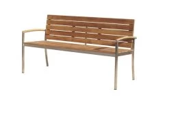 OUTFLEXX Gartenbank, FSC-Teakholz/Edelstahl, 3-Sitzer, 160x55x80cm -Warmer Garten 1 13536.jpg