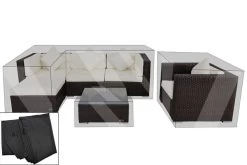 OUTFLEXX Premium Abdeckhauben Set Für Lounge TheBox-A/-D: 1077/ 1713/ 2523/ 16065, Schwarz, Wasserbeständig