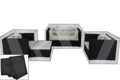 OUTFLEXX Premium Abdeckhauben Set Für Lounge TheBox-A/-D: 1298/ 1299/ 16066, Schwarz, Wasserbeständig
