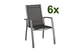 Kettler Altura 6er-Set Stapelsessel, Anthrazit/anthrazit, 0302102-7100