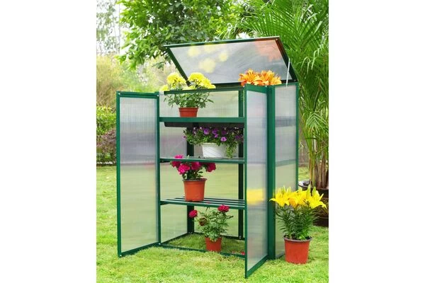 OUTFLEXX Gewächshaus, Grün, Alu/Polycarbonat 4mm, Pulverbeschichtet, 76 X 38,5 X 98,5 Cm 3 OUTFLEXX Gewächshaus, Grün, Alu/Polycarbonat 4mm, Pulverbeschichtet, 76 X 38,5 X 98,5 Cm