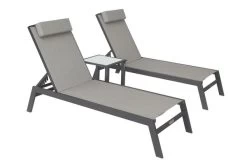 VILLANA 2er-Set Sonnenliegen, Anthrazit/grau, Alu/Textil, 198x66x32cm, Mit Beistelltisch 45x45cm -Warmer Garten 1 13885.jpg