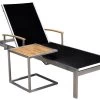 OUTFLEXX Sonnenliegen-Set, Schwarz, Edelstahl/FSC-Teak, 195,5x74x35cm, Mit Armlehnen, Inkl. Beistelltisch 45x45cm -Warmer Garten 1 16545.jpg