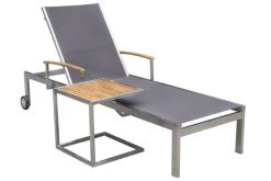 OUTFLEXX Sonnenliegen-Set, Taupe, Edelstahl/FSC-Teak, 195,5x74x35cm, Mit Armlehnen, Inkl. Beistelltisch 45x45cm -Warmer Garten 1 16547.jpg