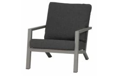 SIENA GARDEN Belia Loungesessel, Matt-silber, Aluminium, 79x91x81 Cm, Inkl. Polster Dunkelgrau