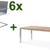 OUTFLEXX Esstischgarnitur, Edelstahl / FSC-Teak, Tisch 180 X 90 Cm, 6 Freischwinger Padded, Taupe -Warmer Garten 1 17287.jpg