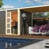 KARIBU Gartenhaus Qubic, Fichtenholz 19 Mm, Flachdach