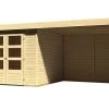 KARIBU Gartenhaus Askola 3,5, Fichtenholz 19 Mm, Flachdach