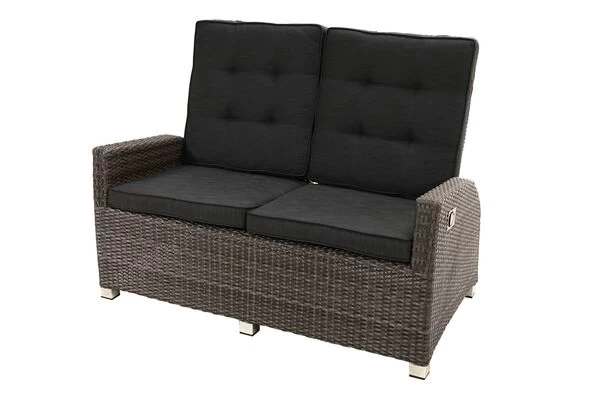 Ploß Rocking Comfort Dining / Lounge 2-Sitzer Sofa, Grau/braun-meliert, Polyrattan, 148x85x112 Cm, Verstellbar 3 Ploß Rocking Comfort Dining / Lounge 2-Sitzer Sofa, Grau/braun-meliert, Polyrattan, 148x85x112 Cm, Verstellbar