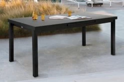 OUTFLEXX Premium Ausziehtisch, Anthrazit/grau, Alu/Glas, 180/240x100cm, Automatischer Ausziehmechanismus