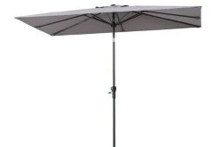 OUTFLEXX Mittelstockschirm, Hellgrau, Pulverbesch. Aluminium/Polyester PA-beschichtet, 270x150cm