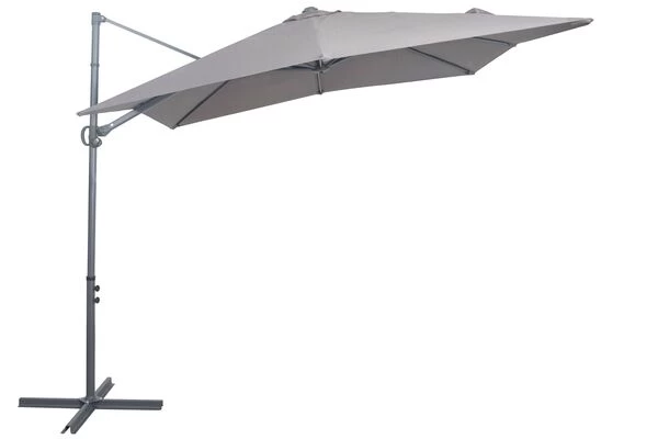 OUTFLEXX Ampelschirm, Anthrazit, Pulverbesch. Aluminium, 250x250cm, Inkl. Plattenständer 3 OUTFLEXX Ampelschirm, Anthrazit, Pulverbesch. Aluminium, 250x250cm, Inkl. Plattenständer