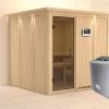 KARIBU Systemsauna Rodin, Fichtenholz 68mm, Fronteinstieg, Ca. 3,8m²