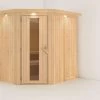 KARIBU Systemsauna Saja, Fichtenholz 68mm, Eckeinstieg, Ca. 2,7m² -Warmer Garten 1 18461 5.jpg