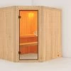 KARIBU Systemsauna Lilja, Fichtenholz 68mm, Eckeinstieg, Ca. 3m² -Warmer Garten 1 18464 9.jpg
