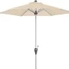 DOPPLER Active Auto Tilt Mittelstockschirm, Natur, Aluminium/Textil, Ø210cm, Höhenverstellbar, Knickbar, Mit Kurbel