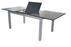 DOPPLER Expert Esstisch, Silber/schwarz, Aluminium, 150-210 X 90 Cm, Ausziehbar