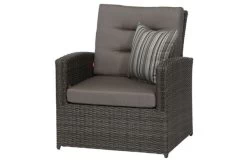 SIENA GARDEN Porto Loungesessel, Grau, Alu / Gardino®-Geflecht, 83 X 80 X 89 Cm, Inkl. Polster